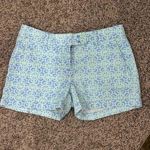 blue b Pants - Women's Vinyard Vines Geometric Blue/Green‎ Shorts Size 0 NWOT